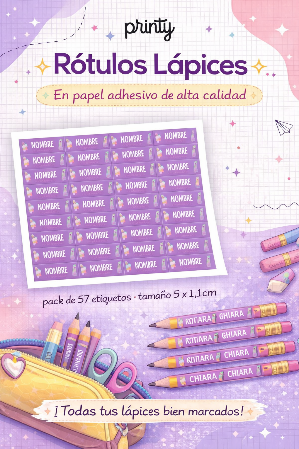 Producto - Rotulos para Lápices en papel adhesivo