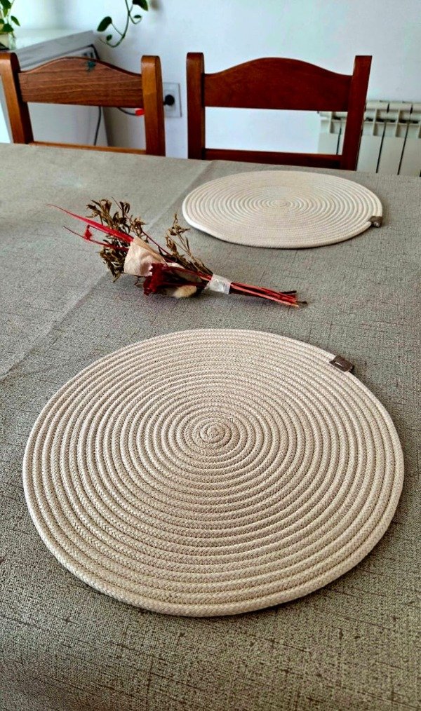 Producto - Posa plato en macramé 30cm de diámetro