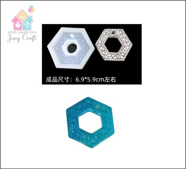 Producto - Molde de silicona - Hexagono con Textura Diamante