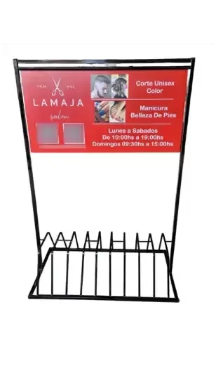 Producto - Cartel De Pie Con Bicicletero Para 5 Ruedas 1,5mtsx1mts