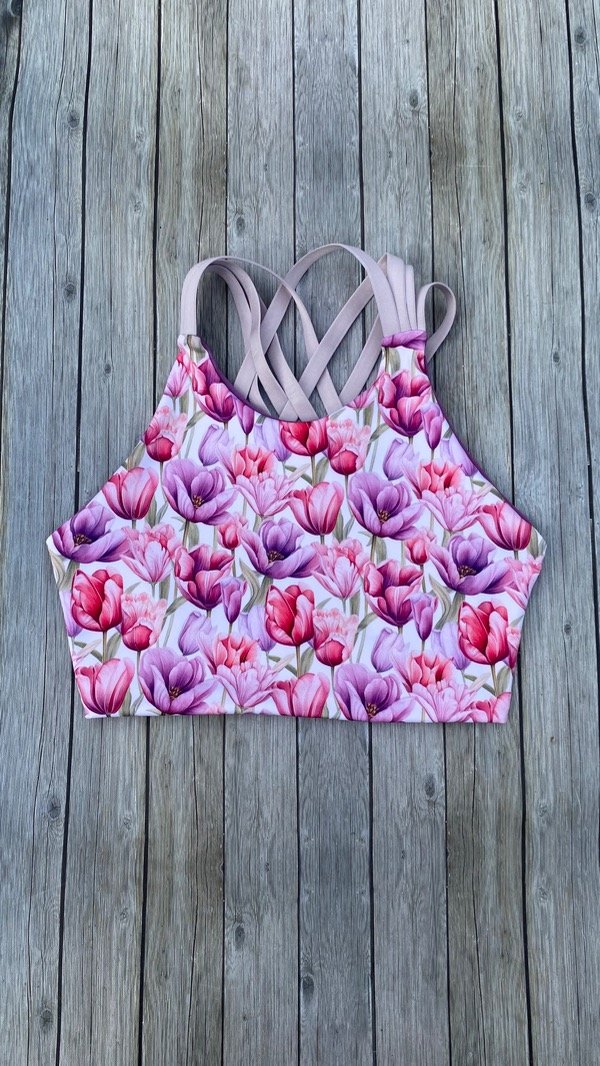 Top casiopea reversible colección tulipanes rosa