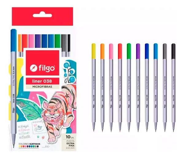 Producto - Microfibras Liner 038 0.4mm. x10 - Filgo