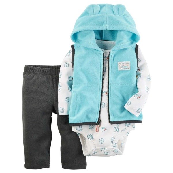 Producto - Trio Micropolar Bebe con Chaleco Celeste