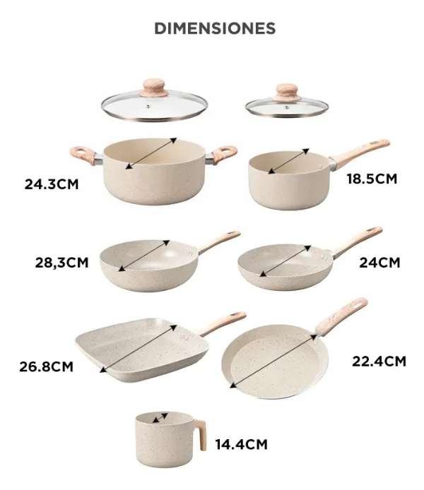 Producto - Batería De Cocina Set De Ollas 9 Piezas Granito Stone Antiadherente Tapa Vidrio - 4