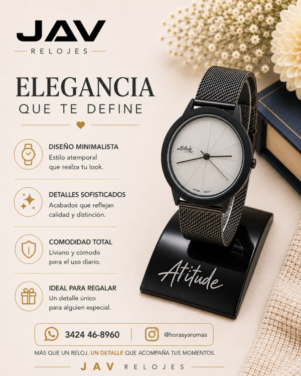 Producto - Reloj Femenino JAV 5 - Marca Attitude
