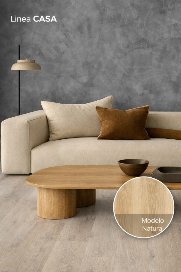 Producto - Piso Vinilico Spc Click Natural 5mm Con Manta Linea Casa