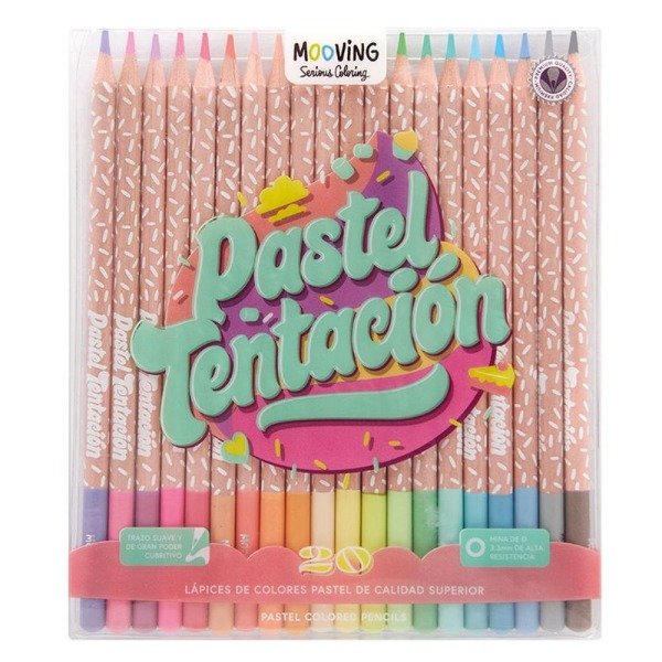 Producto - LAPICES DE COLORES MOOVING PASTELES X 20 LARGOS