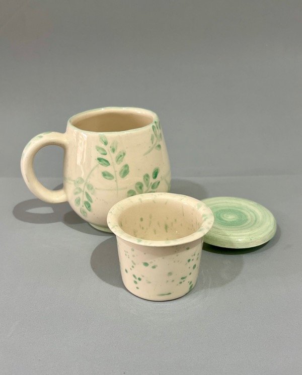 Producto - Taza panzona con infusor y tapa