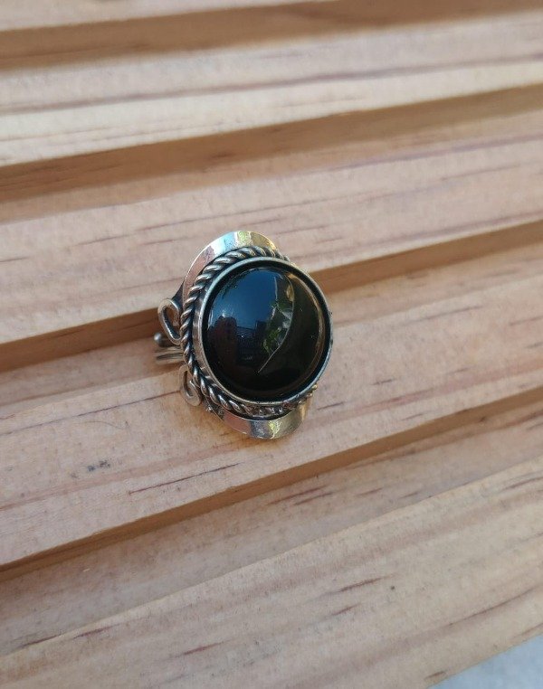 Producto - Anillo con Obsidiana - Redondo
