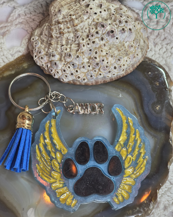 Producto - Llavero Huella Perrito Corazón, Alitas - 1