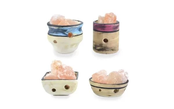 Producto - LAMPARA DE SAL RUSTICA DECORADA