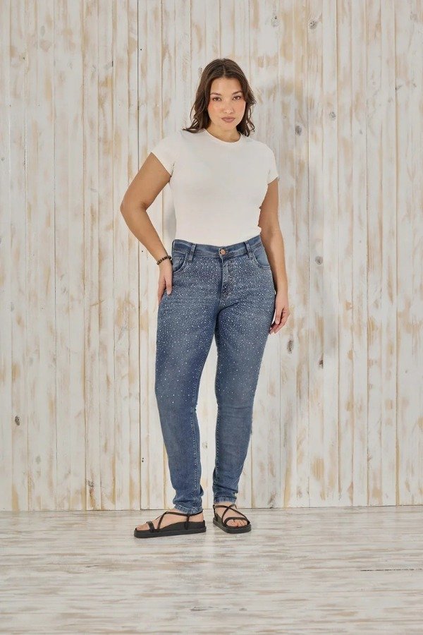 Producto - Jean CHUPIN CENITHO brillos negro y stone - elastizado - 0