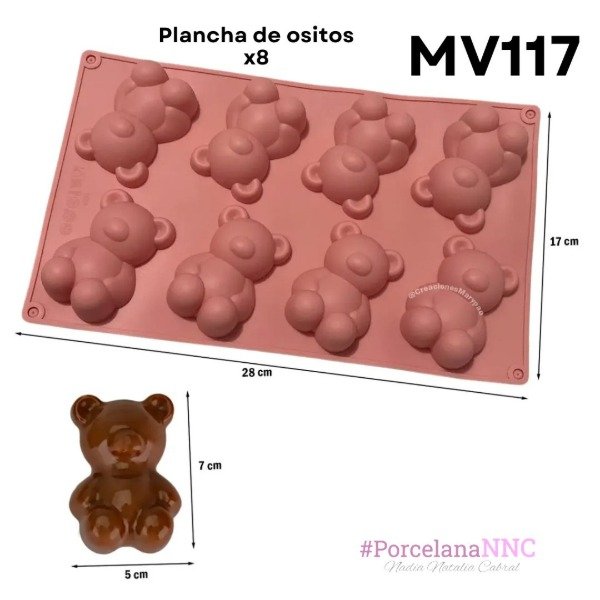 Producto - Plancha de ositos x8 MV117