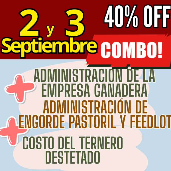 Producto - COMBO 3 CURSOS:Gestión Ganadera + Costo del Ternero + Engorde Pastoril y Feedlot - 0