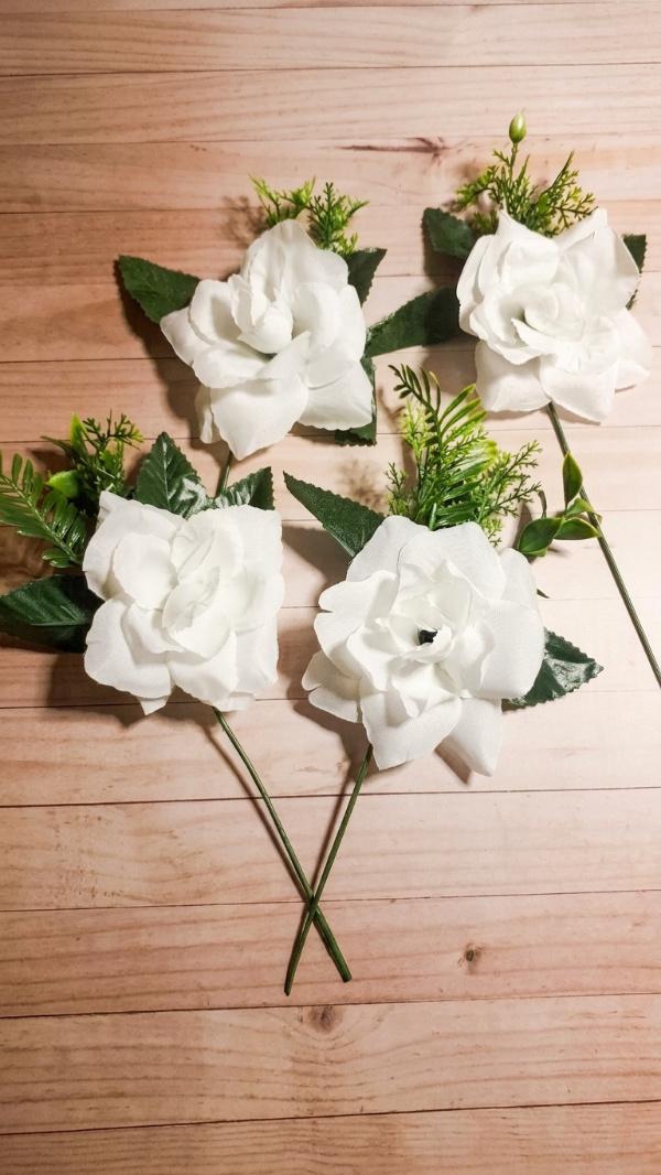 Producto - PACK X 10 Tocados Rosa Blanco 10 cm - 0