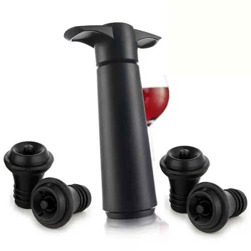 Producto - Bomba de vacio manual para vino -4 tapones hermeticos reutilizables -Gadnic