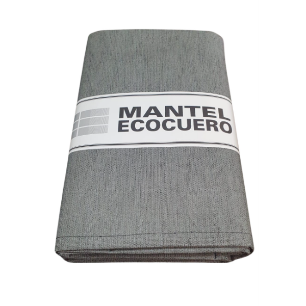 Producto - Mantel ecocuero texturado gris 2,5 m largo