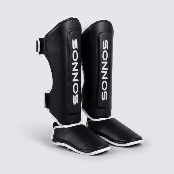 Producto - Protector Tibial Con Empeine Sonnos Stain Para Boxeo Mma Color Negro