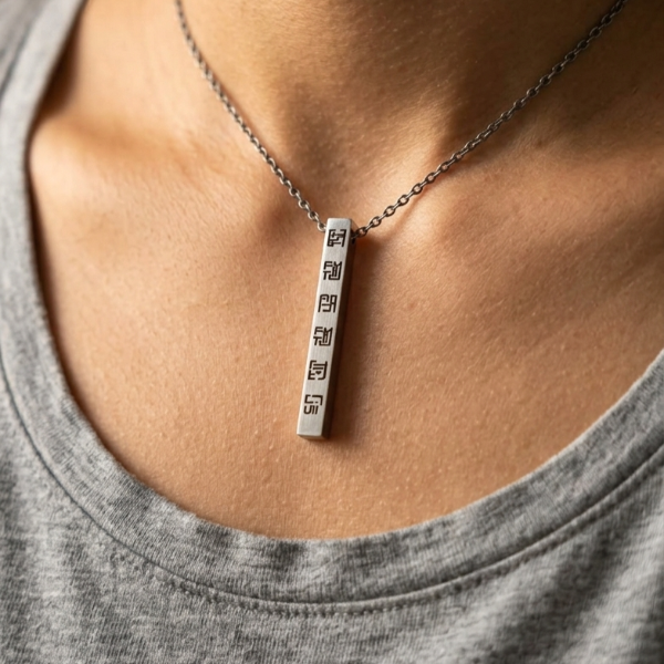Producto - Dije Barra Poneglyph Personalizado - Acero Inoxidable - 4