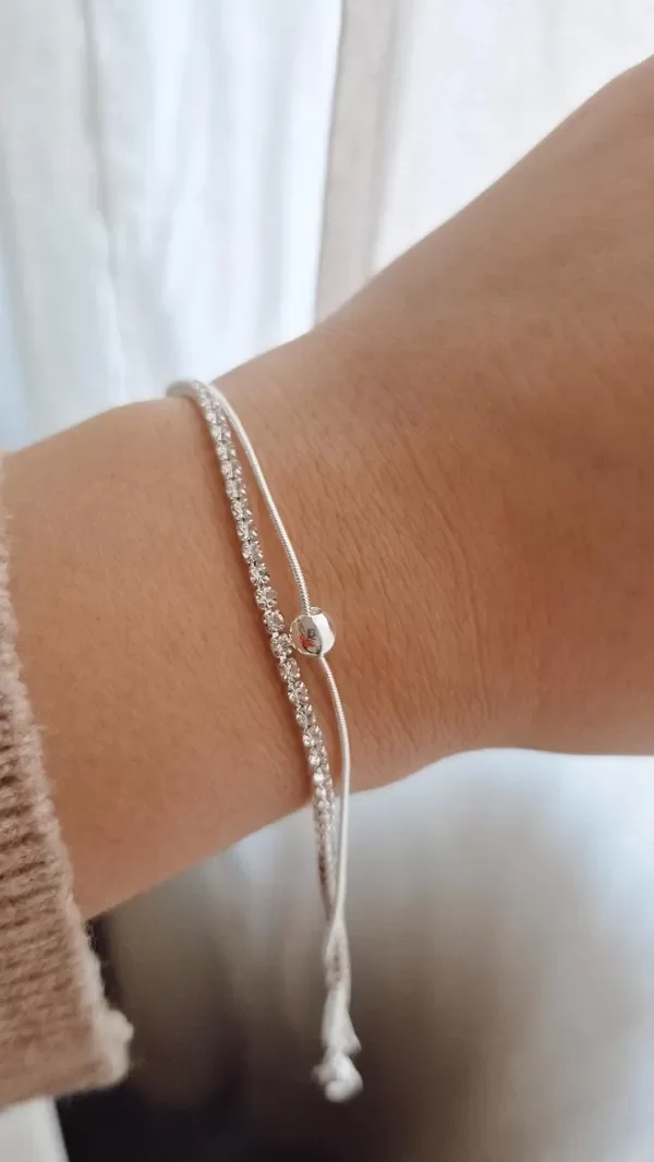 Producto - Pulsera doble strass y bolita AB