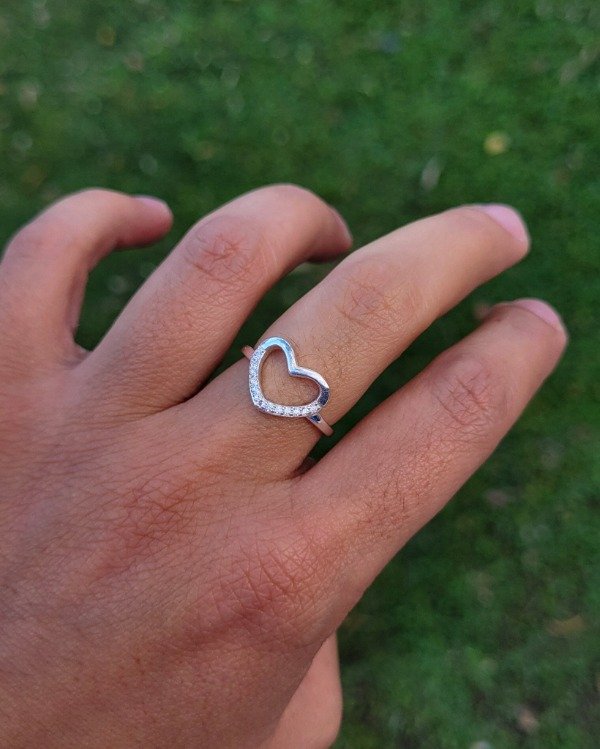 Producto - Anillo corazón calado con cubic