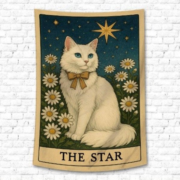 Producto - Tapiz La estrella gatito blanco