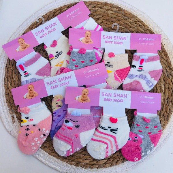Producto - Docena Medias San Shan Antideslizante Bebé Nena