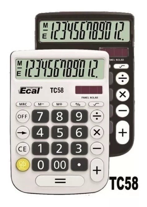 Producto - CALCULADORA ECAL TC58 SOLAR 12Digitos