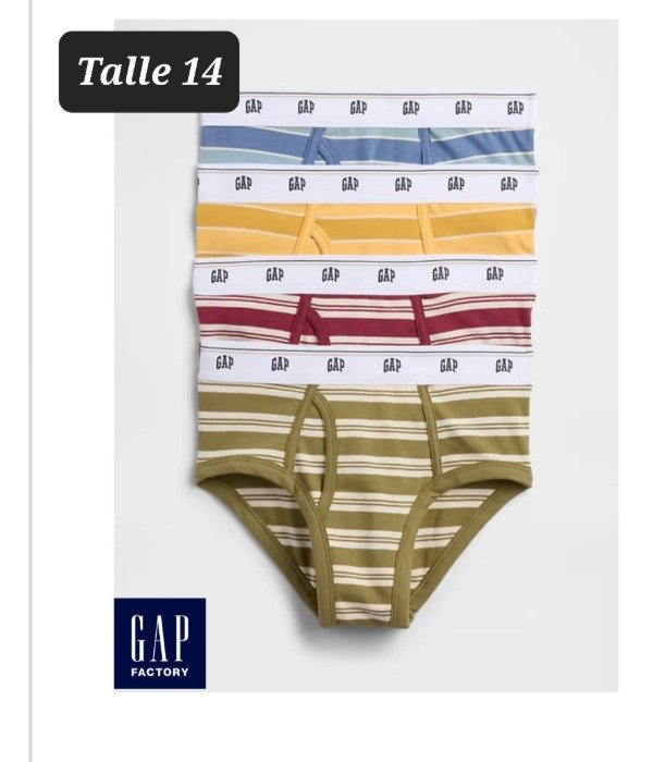 Producto - Pack de 4 slip gap talle 14 rayados