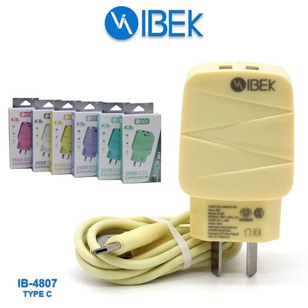 Producto - Cargador De Pared Wibek IB-4807 Con Doble Puerto USB 4.8A