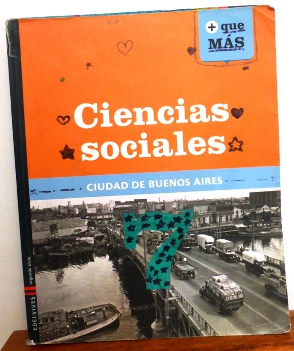 Producto - CIENCIAS SOCIALES 7 - CABA - +QUE MAS - EDELVIVES - 2016 - MUY BUEN ESTADO
