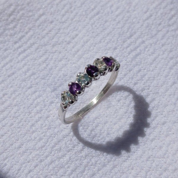 Producto - Anillo plata 925 Amatista y Topacio claro n19,5 - 0