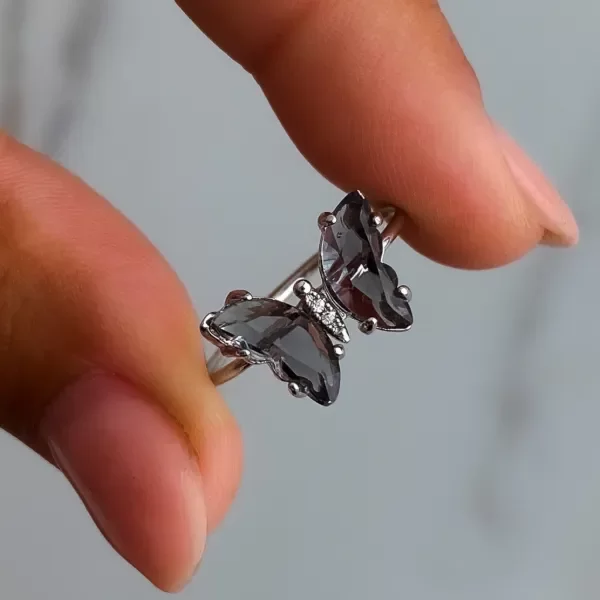 Producto - ANILLO MARIPOSA CRISTAL GREY T19