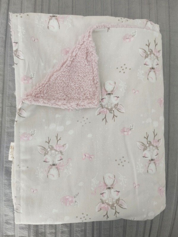 Producto - Gabardina y corderito Ciervitas rosa