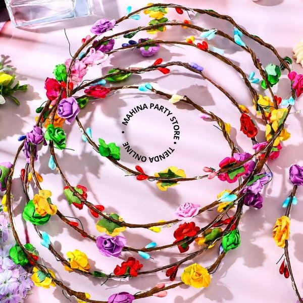 Producto - Corona Flores nórdico con luces