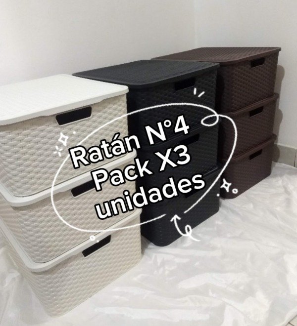 Producto - Canasto Organizador PACK X3 - RATÁN N4