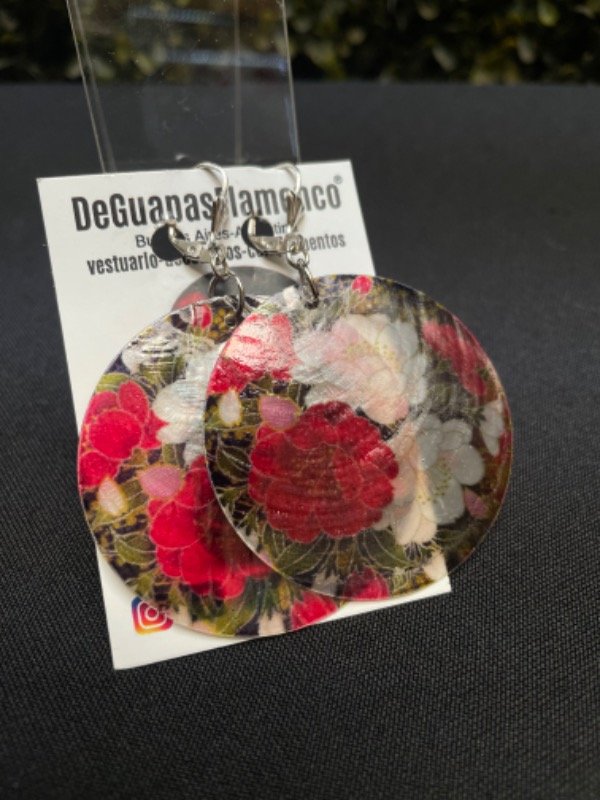 Producto - Aros círculo nácar flores