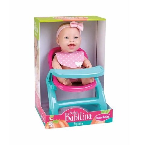 Producto - BEBE BABILINA MINI CON SILLA PARA COMER EN CAJA 18X26X15.5CM BAMBOLA