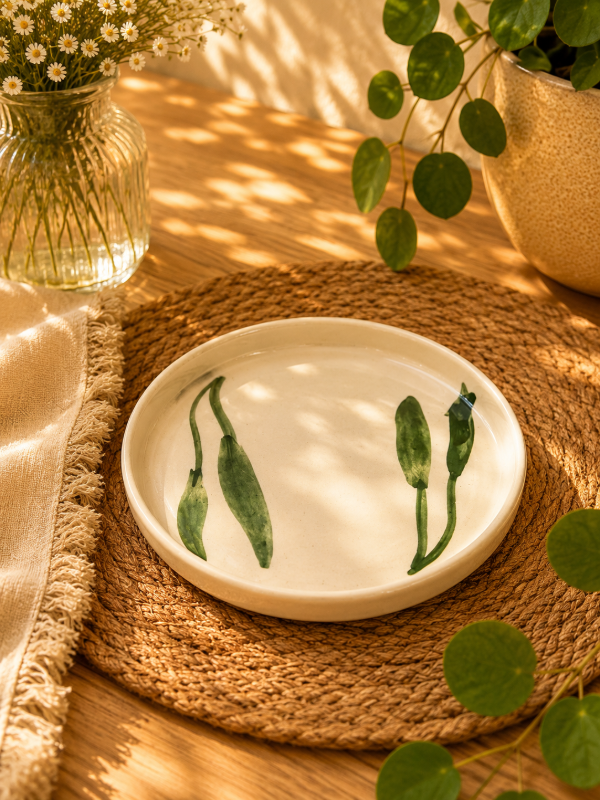 Producto - Bandeja chica ceramica premium hojas