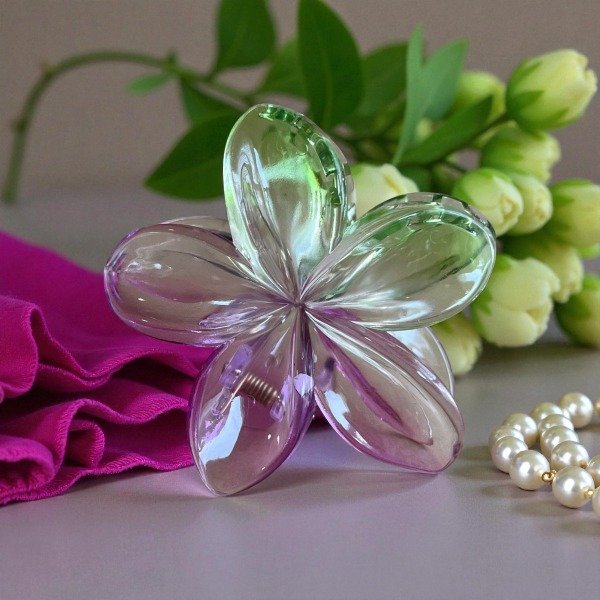 Producto - Broche HawaianaTraslucido Violeta Verde