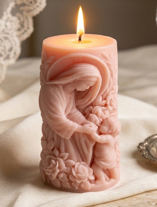 Producto - Molde 3D Vela Virgen Maria y niño Jesús