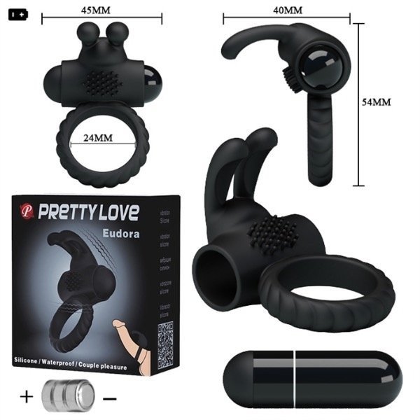 Producto - Anillo vibrador para peniano con conejo estimulador de clitoris pretty love