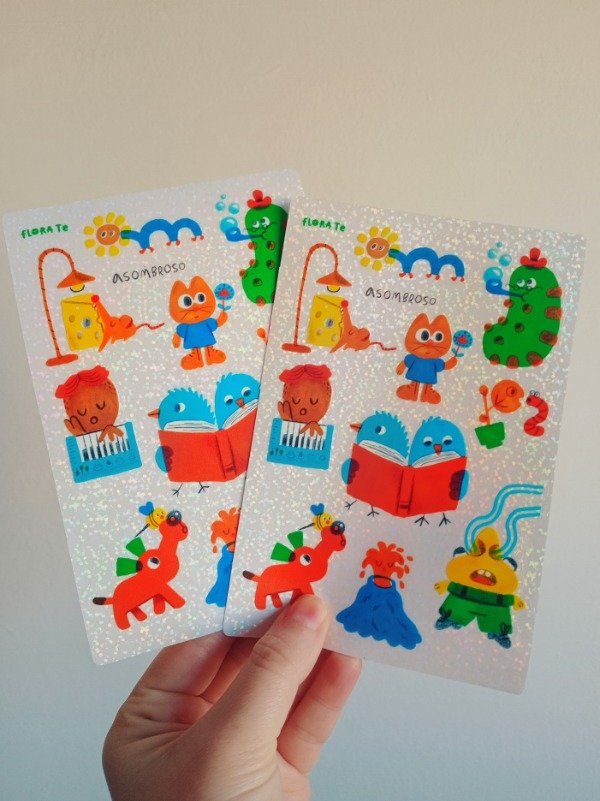 Producto - Plancha de stickers "Asombroso"
