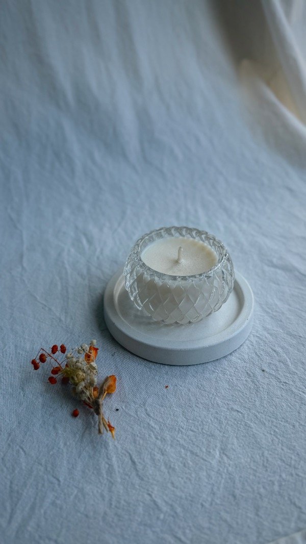 Producto - Vela Cuenco Rombo Vidrio