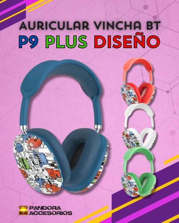 Producto - Auricular Vincha BT P9 Plus Diseño - 0