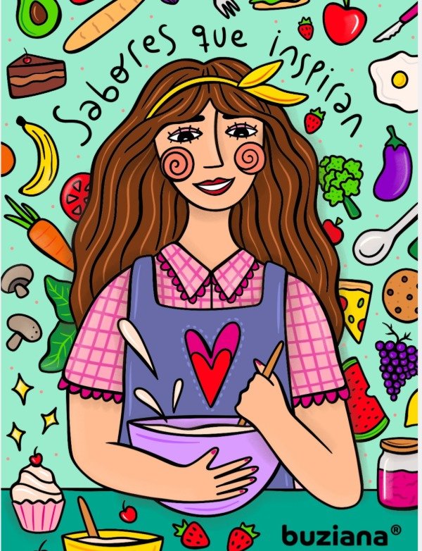 Producto - Lámina Buziana 20x30  "SABORES QUE INSPIRAN"