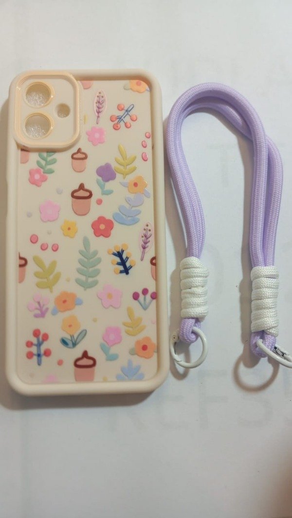 Producto - Funda de silicona con diseño + strap Lila para Samsung A06