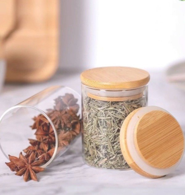 Producto - Frasco con tapa de bambú hermético