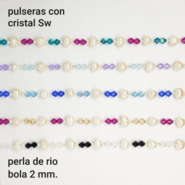 Producto - PUL #FP Pulsera perlas y cristal sw (Dolar)