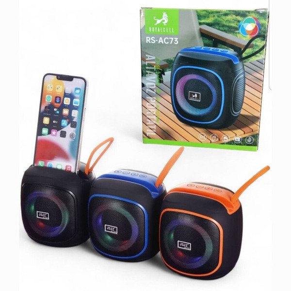 Producto - Parlante Portatil RS-AC73 8W Recargable Led RGB MicroSD Portal Celular Correa - 6